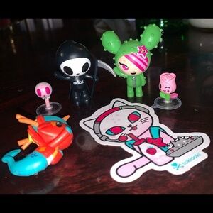 Tokidoki Mystery Mini Figure Lot Bundle Adios Sandy Unicorno Sticker